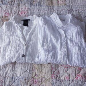 Vintage White Cotton Shirts Lot Size 14